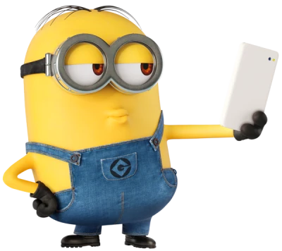 Minion Holding Smartphone 3D Clipart