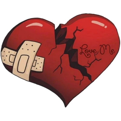 Broken Heart with Bandaid Clipart
