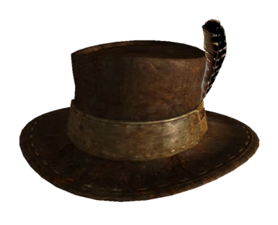 Brown Leather Hat with Feather Free PNG