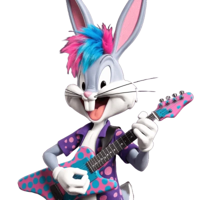 Bugs Bunny Rocker Guitar Free PNG