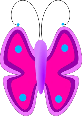 Cute Pink Cartoon Butterfly Clipart