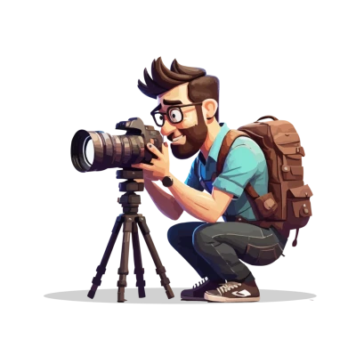 Cartoon Photographer Character Free PNG