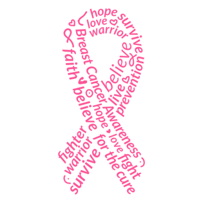 Breast Cancer Awareness Ribbon Text Free PNG