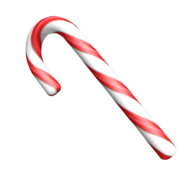 3D Striped Candy Cane Transparent Background