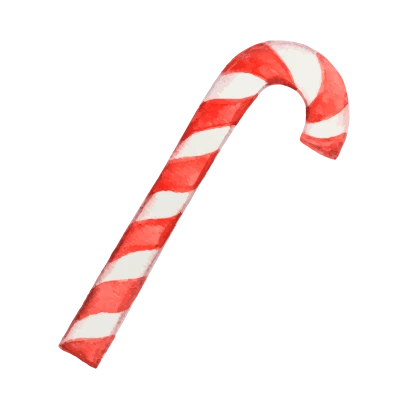 Watercolor Candy Cane PNG Image