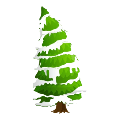 Snowy Christmas Tree Vector Transparent Background