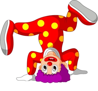Free Upside Down Clown Character PNG