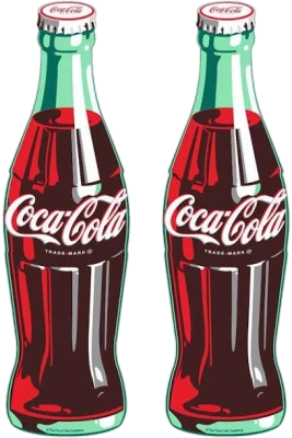 Free Two Coca Cola Glass Bottles PNG
