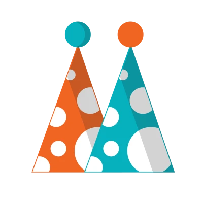 Colorful Birthday Party Hats Clipart