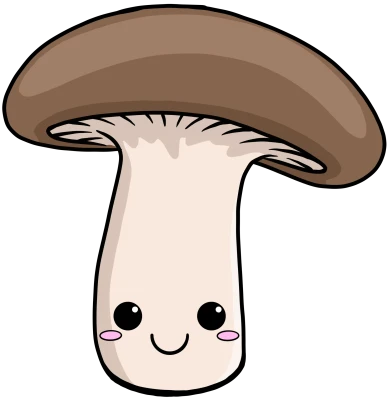 Cute Kawaii Mushroom Character PNG