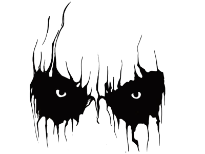 Spooky Dripping Black Eyes Silhouette PNG