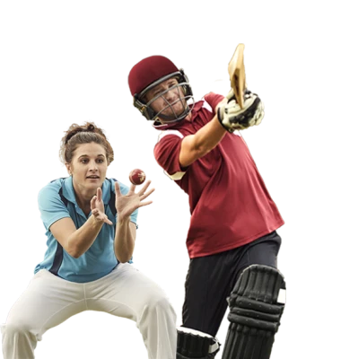 Free Male Batsman and Female Wicket Keeper Cricket PNG