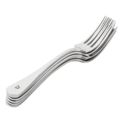 Free Silver Metal Dining Forks Stack PNG