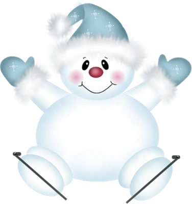 Free Cute Sitting Snowman Christmas PNG