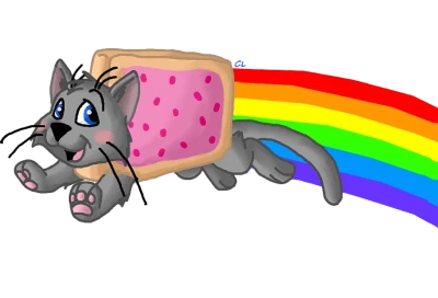 Free Rainbow Poptart Cat Meme Clipart PNG