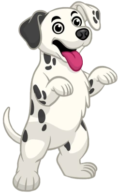 Free Cute Happy Dalmatian Dog Cartoon PNG