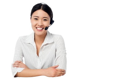 Asian Customer Service Woman with Headset Free PNG