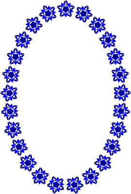 Blue Star Pattern Oval Frame Border Free Clipart
