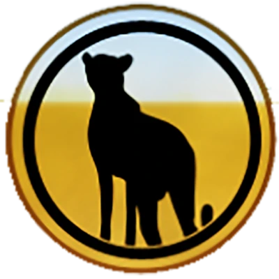 Cheetah Silhouette in Circle Logo Transparent Background