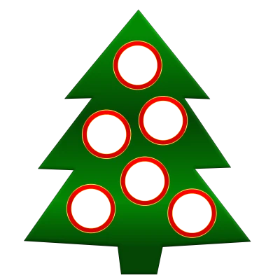 Christmas Tree Shape Blank Photo Frame PNG Image