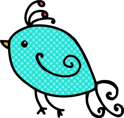 Cute Blue Polka Dot Bird Illustration Transparent Background
