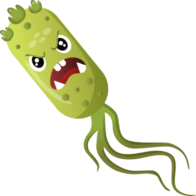 Green Angry Germ Bacteria Cartoon Free PNG