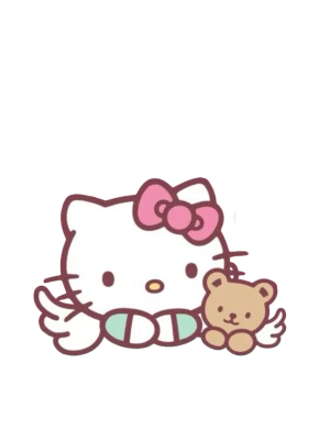 Hello Kitty With Teddy Bear Clipart