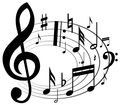Musical Notes With Treble Clef PNG Image