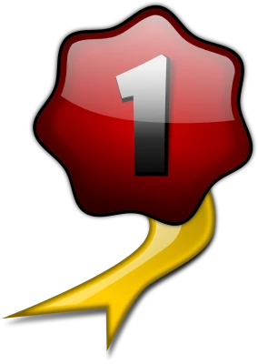 Number 1 Red Wax Seal Ribbon Transparent Background