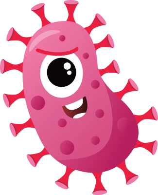 Pink Cute Germ Bacteria Cartoon Transparent Background