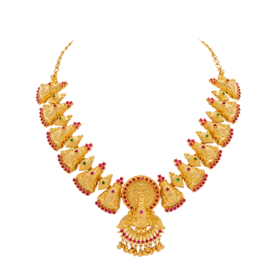 Traditional Gold Temple Necklace Free PNG