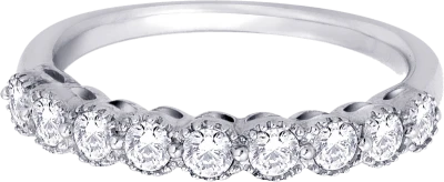 Silver Diamond Half Eternity Ring PNG Image