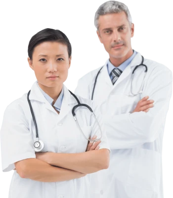 Two Medical Doctors Standing Together Clipart