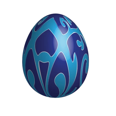 Blue Decorative Easter Egg Transparent Background
