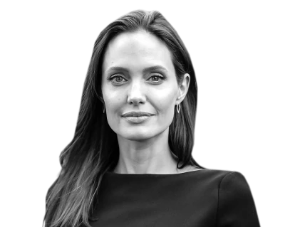Angelina Jolie Black And White Portrait Free PNG