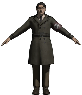 Adolf Hitler 3D Character Model PNG Image