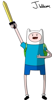 Finn The Human With Golden Sword Clipart