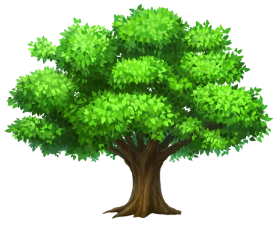 Lush Green Leafy Tree Illustration PNG Image