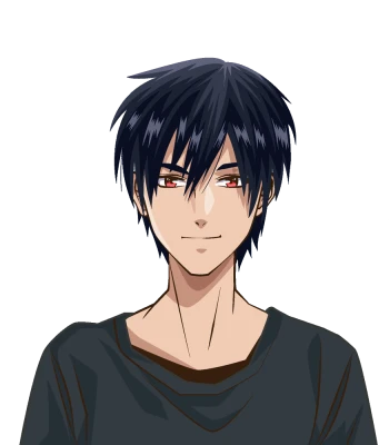 Anime Guy Portrait With Red Eyes PNG Image