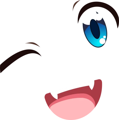 Anime Eye Winking Smiling Mouth Free PNG