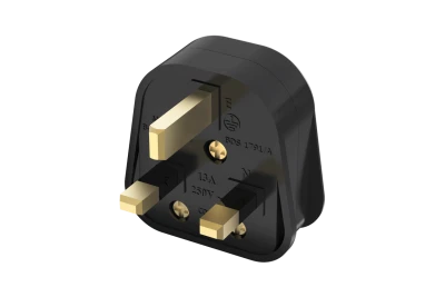 UK 3-Pin Power Plug Black Transparent Background