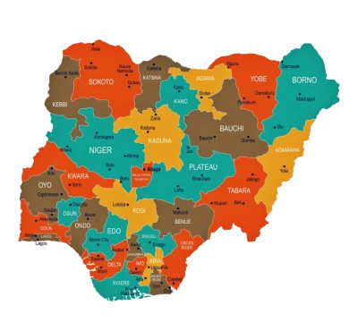 Map Of Nigeria With States Clipart
