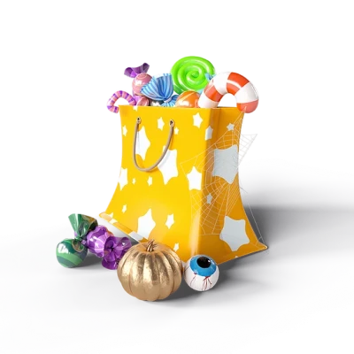 Halloween Candy Bag With Pumpkin Free PNG