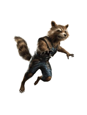Rocket Raccoon Jumping MCU Transparent Background