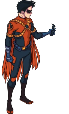 Robin Damian Wayne Holding Batarang PNG Image