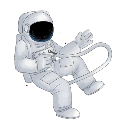Astronaut Floating Illustration Clipart