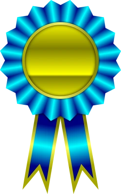 Blue And Gold Award Ribbon Rosette Clipart