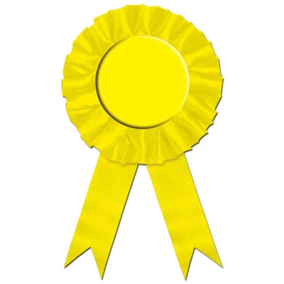 Yellow Award Ribbon Rosette Free PNG
