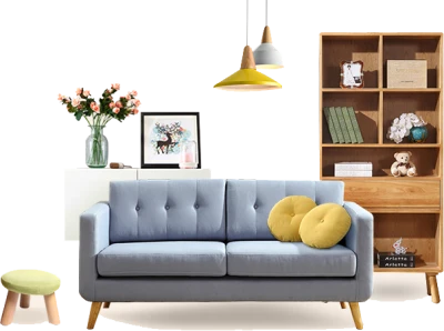 Living Room Interior Mockup Transparent Background