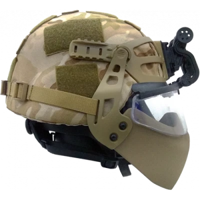 Military Combat Helmet With Face Shield Free PNG